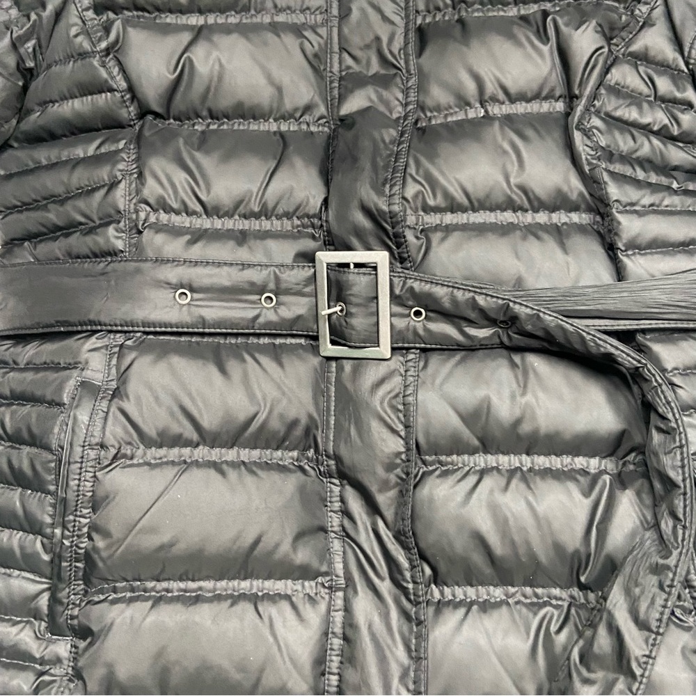 Brooks Brothers Down 346  Belted Puffer Parka Jacket Black L - Picture 6 of 13